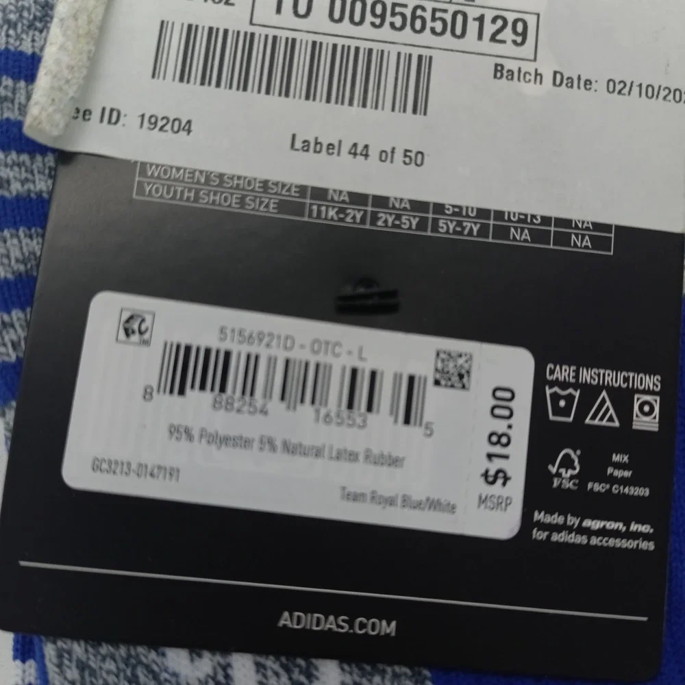 Adidas Soccer Team Speed 4 Socks Royal Blue White Mens Large 5156921D a1